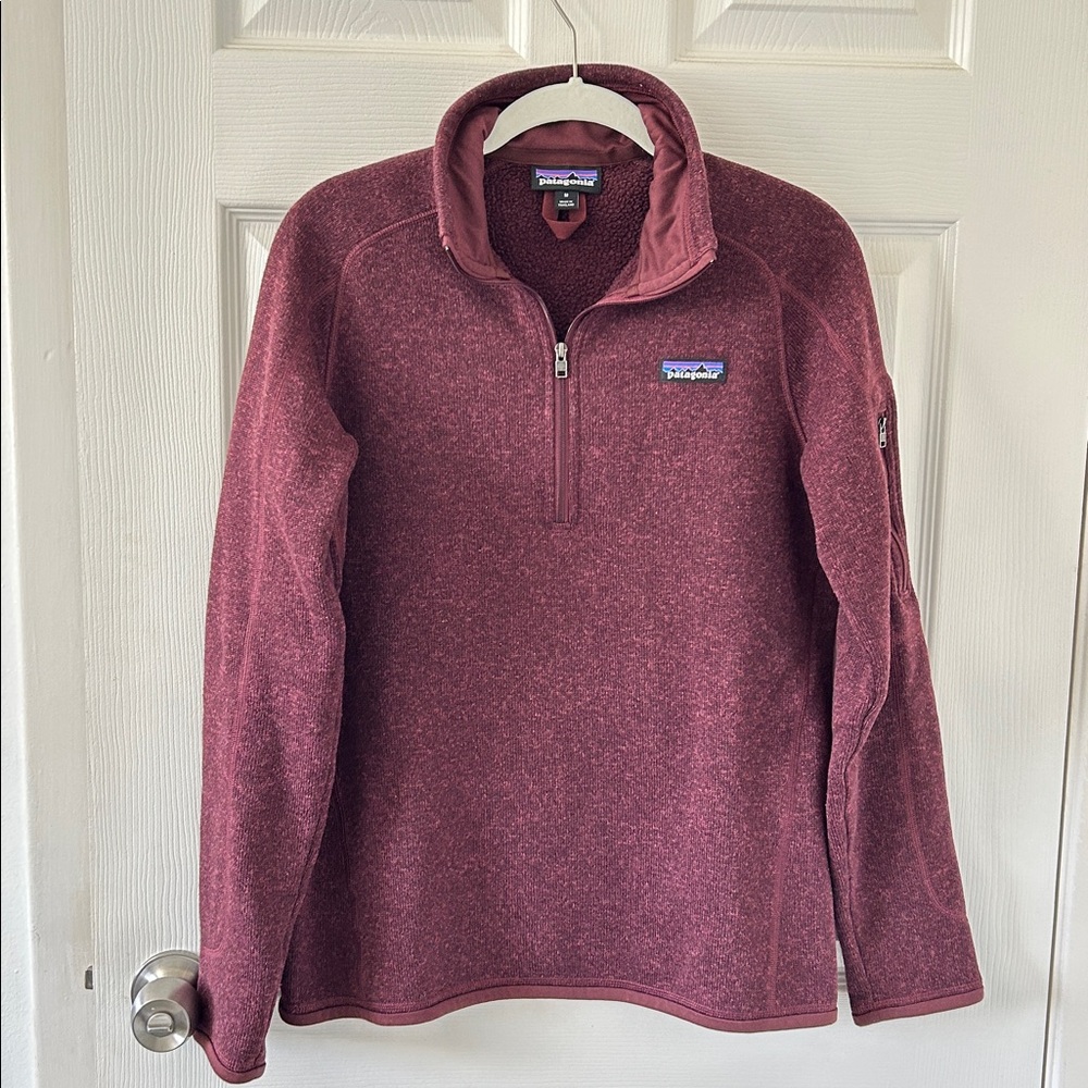 Patagonia Women’s Burgundy 1/4 Fleece Zip-Up Sweater